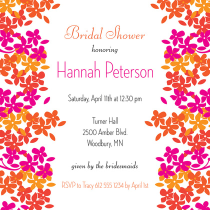 Bright Blooms Green Teal Invitations