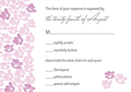 Heart In Bloom Pink Square Wedding Invitations