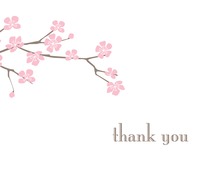 Classic Cherry Blossom In White Thank You Cards