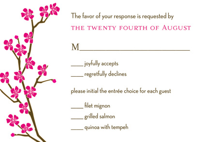 Classic Cherry Blossom Pink RSVP Cards