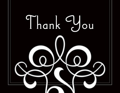 Classic Flourish Teal Thank You Cards