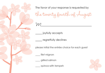 Peach Posies Wedding Shower Invitations