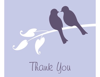 Green Lovely Birds Thank You Cards