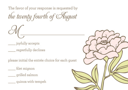 Light Pink Flowers RSVP Cards