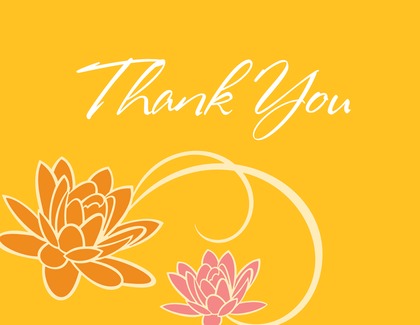 Floral Breeze Orange Thank You Cards