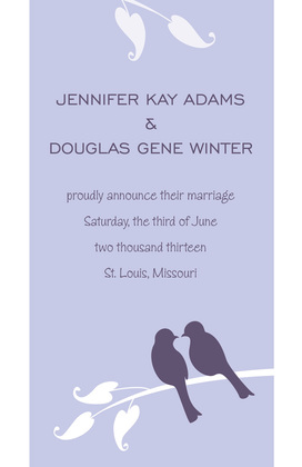 Playful Grey Two Love Birds Wedding Shower Invitations