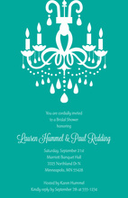 Retro Chandelier Blue Rehearsal Dinner Invitations