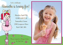 Smiling Girl Balerina Pose Invitations