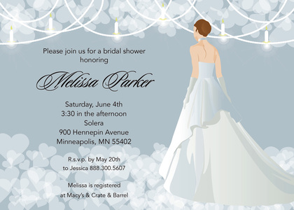 Cream Waiting Bride Bridal Shower Invitations