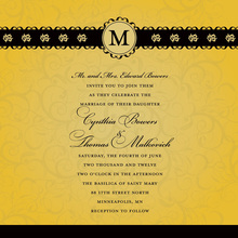 Stylish Yellow Border Party Shower Invitations