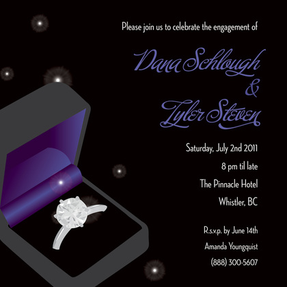 Lavender Ring Engagement Invitations