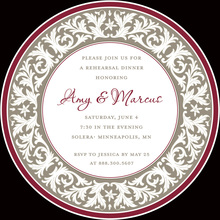 Elegant Rehearsal Dinner Gold Trim Formal Invitations