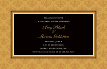 Formal Gold Damask Frame Modern Party Invitations