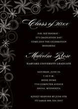 Unique Whimsy Flower Black Special Party Invitations