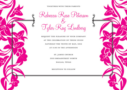 Responding With Magenta Bouquet RSVP Cards