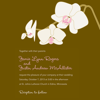 Blooming Orchid Blue Bridal Shower Invitations