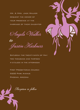 Pink Honeysuckle Chocolate Wedding Invitations
