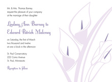 Lovely Subtle Lavender Lilies Wedding Invitations