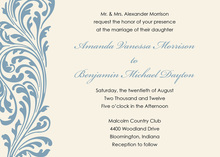 Ornate Damask Light Blue Invitations