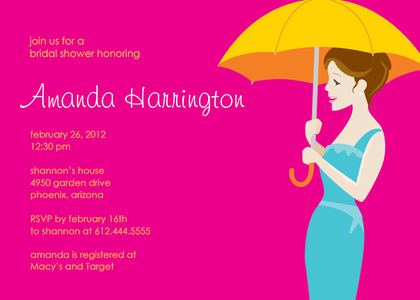 Forecast For Showers Blue Wedding Shower Invitation