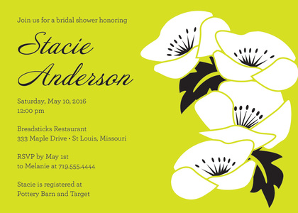 Lime Green Floral RSVP Cards