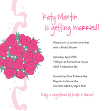 Catch Bouquet Illustration White Wedding Invitations