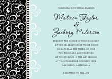 Sky Blue Paisley Invitation