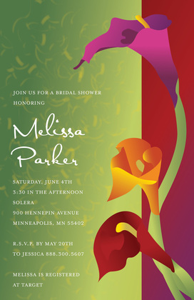 Gradient Sunset Lilies Spring Garden Party Invites