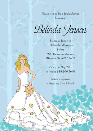 Fairy Tale Blonde Bride Shower Pink Shower Invitations