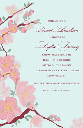 Modern Beautiful Posy Branch In Summer Wedding Invites