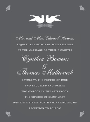 Two Doves For Perfect Couple Shower Invites