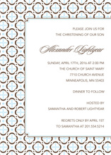 Cross Inspired Whimsical Blue Patterned Invitation