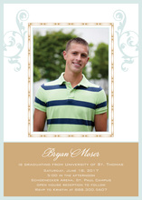 Blue Tan Classic Flourish Photo Cards