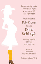 Western Mama Baby Girl In Pink Invites