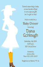 Western Mama White Hat Boots Invitation