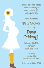 Western Mama White Hat Boots Invitation