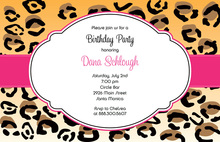 Sunshine Pink Band Leopard Invitations
