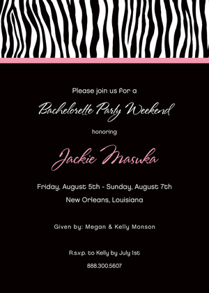 Sweet Wild Zebra Banded Yellow Invitations