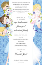 Teal Watercolor Bridesmaids Dresses Invitations