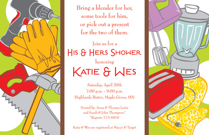 Classy His Her Tools Invitation