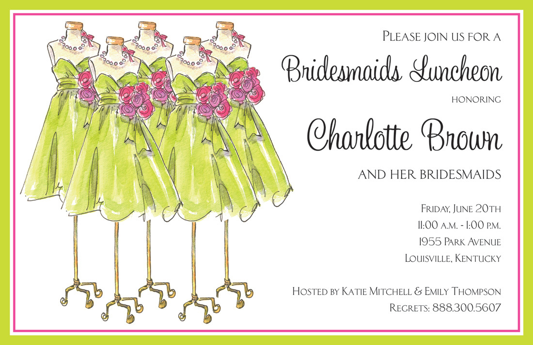 Spring Maids Bridal Luncheon Party Invitations