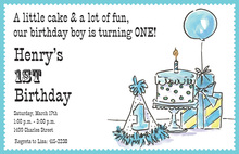 1st Birthday Tiered Cake Blue Invitation