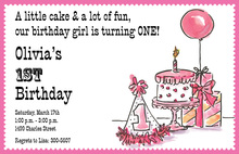 1st Birthday Tiered Cake Pink Invitation