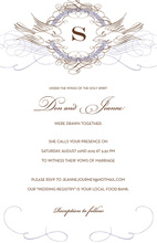 Dove Flourish Monogram Invitations