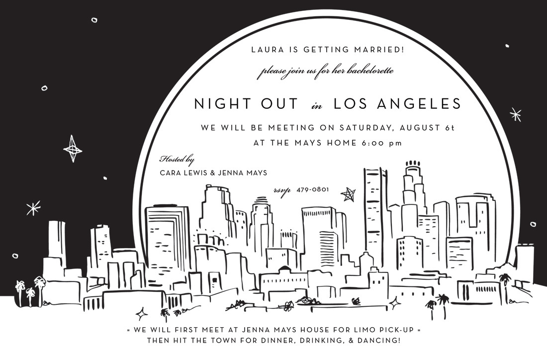 Los Angeles City Skyline Invitation