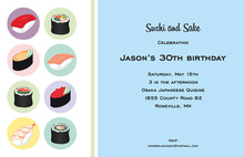 Painted Illustrated Sushi Party Invitation