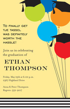Graduation Cap Colorful Dots Invitation
