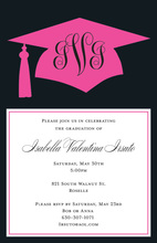 Pink Graduation Hat Invitations