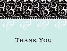 Black Blue Flourish Thank You Cards