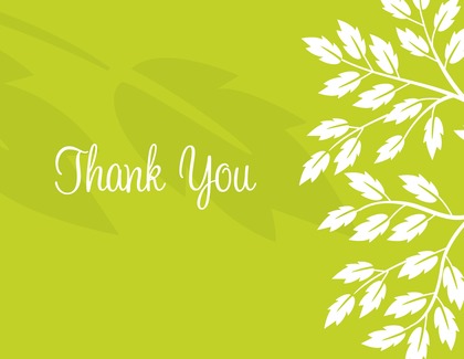 Breeze Leaves Purple Thank You Cards